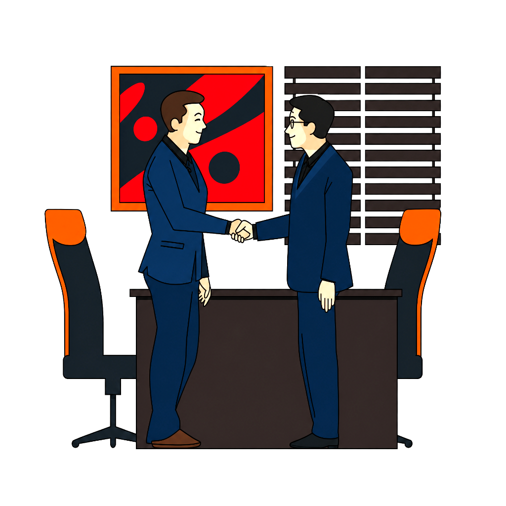 Collaboration - two professionals shaking hands